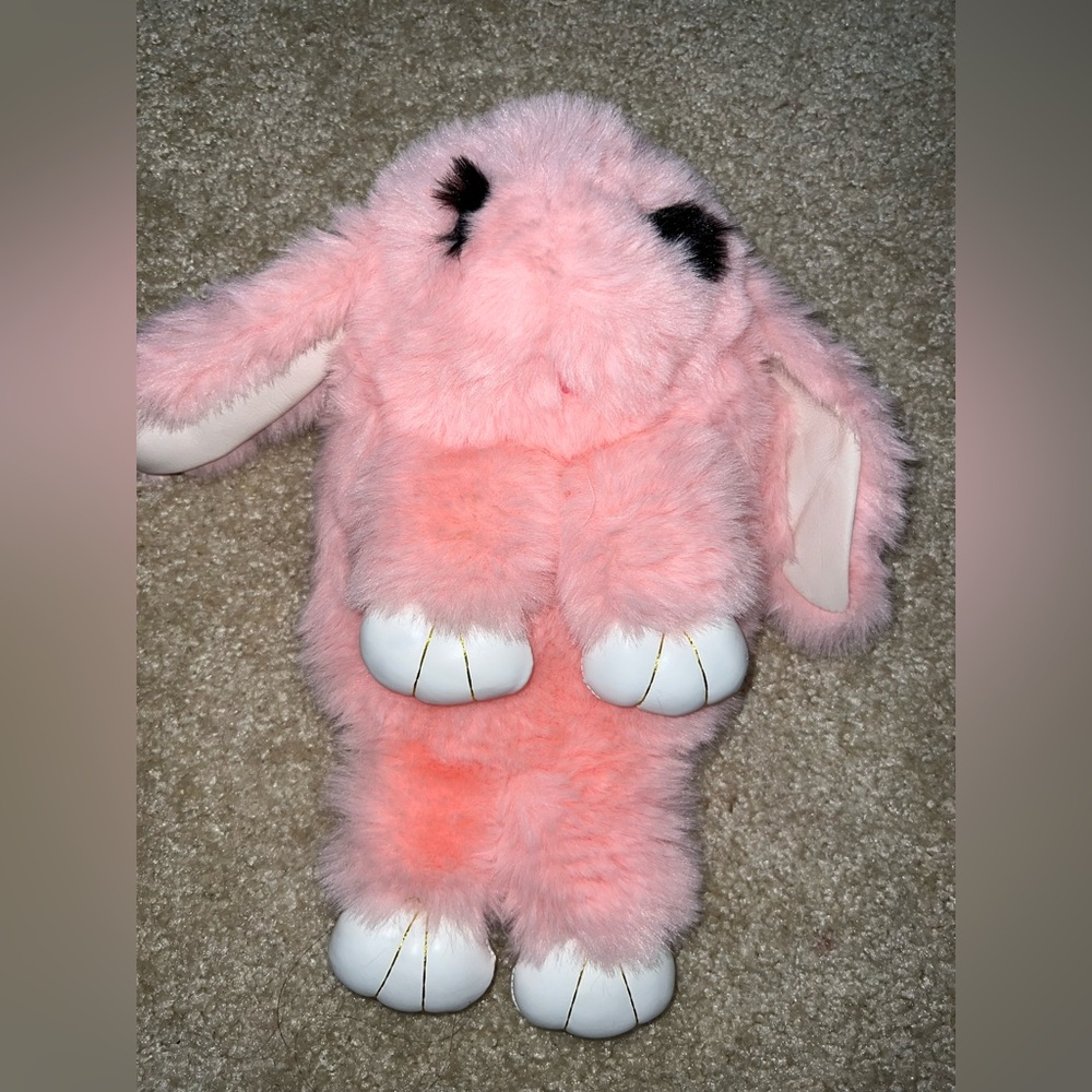 Adorable Pink Fluffy Bunny Plush Toy
